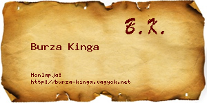 Burza Kinga névjegykártya